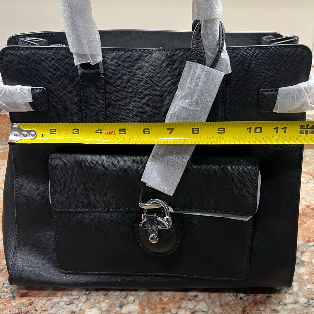 *NWT* Michael Kors Black Leather Emma Bag - Picture 11 of 16